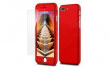 Husa 360 Grade Ultra Slim iPhone 7/Iphone 8 Rosu Folie Sticla Inclusa, Universal