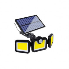 Lampa solara de perete, LED, cu senzor de miscare, 3 moduri iluminare, 1.8 W, 6000 lm, IP67, 28x9 cm, Izoxis foto