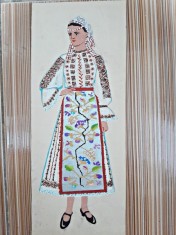 Costum popular romanesc, desen foto