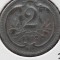 AUSTRIA 2 HELLER 1912 AUNC cupru