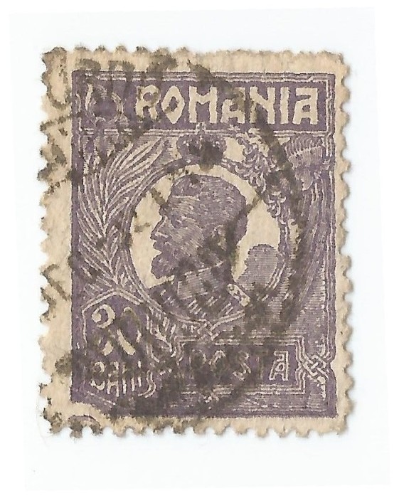 *Romania, LP 72/1929, Ferdinand - uzuale, 30 bani violet, eroare 1, oblit.