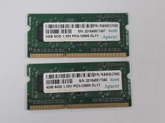 Kit memorie RAM desktop Apacer 8GB (2 X 4GB) DDR3 1600MHz CL11 1.35V Low Voltage