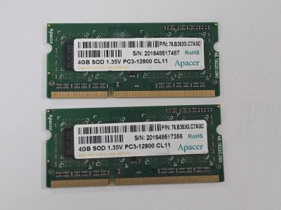 Kit memorie RAM desktop Apacer 8GB (2 X 4GB) DDR3 1600MHz CL11 1.35V Low Voltage foto