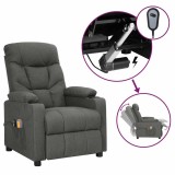 Cumpara ieftin Fotoliu de masaj electric rabatabil, gri inchis, textil