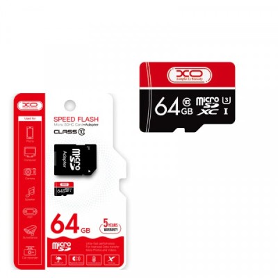 Card Memorie microSDXC XO Design Speed Flash, 64Gb, Clasa 10 / UHS-1 U3, Cu Adaptor foto