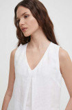 Cumpara ieftin United Colors of Benetton bluza din in culoarea alb, neted