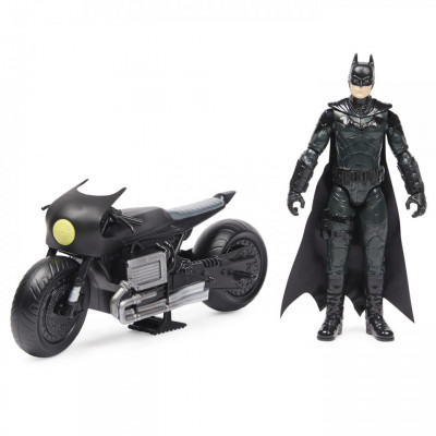 Figurina Batman cu motocicleta 30 cm foto