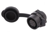 Conector circular soclu 16mm 8 pini aurit 5A mamă