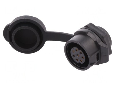 Conector circular soclu 16mm 8 pini aurit 5A mamă foto