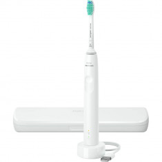 Periuta de dinti sonica electrica Philips Sonicare Seria 3100 HX3673/13, 31000 miscari/minut, 1 mod de curatare si periere, Senzor presiune, Toc trans