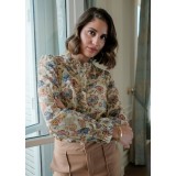 Camasa dama bej cu imprimeu floral ASD93299 M9