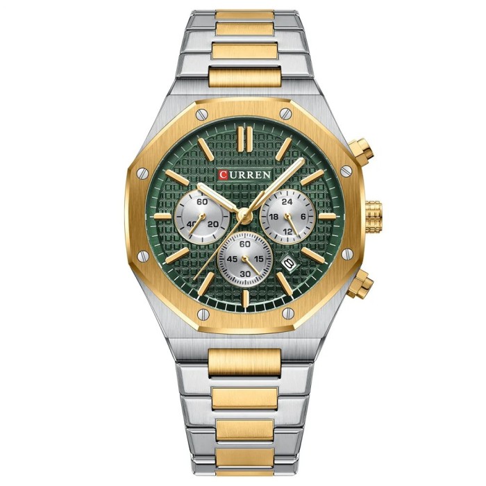 Ceas barbatesc Curren Quartz Analog Fashion Elegant Argintiu Verde