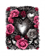 Sticker decorativ, Trandafiri, Roz, 70 cm, 6707ST foto