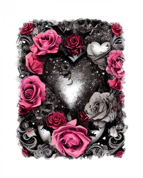 Sticker decorativ, Trandafiri, Roz, 70 cm, 6707ST