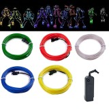 Kit fir luminos El Wire, lungime 2 metri, invertor inclus - Rosu