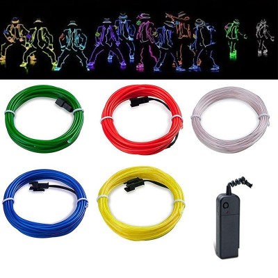 Kit fir luminos El Wire, lungime 2 metri, invertor inclus - Alb foto