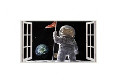 Autocolant decorativ, Fereastra, Planete, Multicolor, 83 cm, 74ST foto