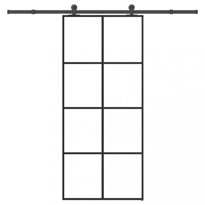 vidaXL Ușă glisantă cu set feronerie, 90x205 cm, sticlă ESG/aluminiu