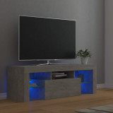 Comoda TV cu lumini LED, gri beton, 120x35x40 cm GartenMobel Dekor, vidaXL