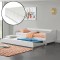 Canapea Perla cu pat suplimentar extensibil si 2 saltele alb [en.casa] HausGarden Leisure