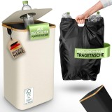 Cos de depozitare pentru sticle Gl&uuml;ckstoff&reg;, poliester/bambus, bej/natur, 70 x 41 x 33,5 cm