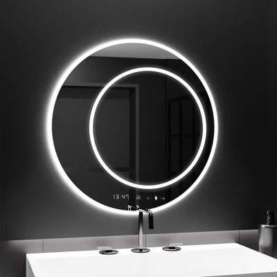 Oglinda LED Rotunda, 60cm, July Touch Marcello, Sistem Dezaburire, Ceas &amp;amp; Termometru, Dimabila ModernLight Concept foto
