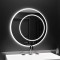 Oglinda LED Rotunda, 60cm, July Touch Marcello, Sistem Dezaburire, Ceas &amp; Termometru, Dimabila ModernLight Concept