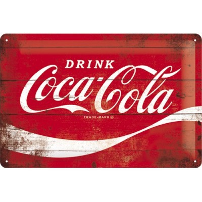 Placa metalica - Coca Cola - Logo Red M - 20x30 cm foto