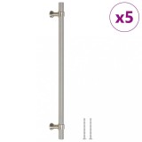 Manere de dulap, 5 buc., argintiu, 224 mm, otel inoxidabil