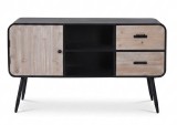 Comoda din lemn masiv bej antichizat stilul industrial HMB210