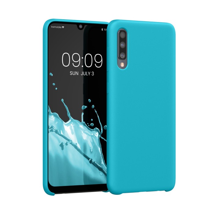 Husa Kwmobile pentru Samsung Galaxy A50, Albastru deschis, Silicon, KWM0000102C036C