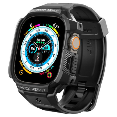 Curea Spigen Rugged Armor Pro pentru Apple Watch Ultra 1/2 (49 mm) Negru foto