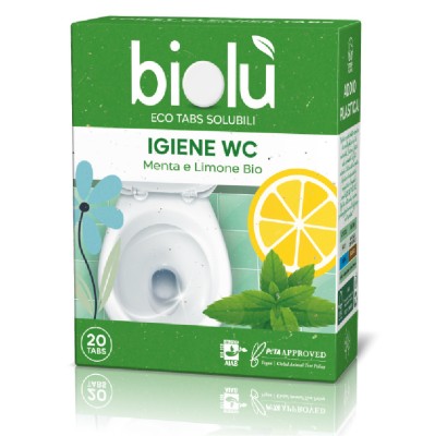 Tablete pentru toaleta cu menta si lamaie, ecologice, 20 bucati, 47.5g, Biolu foto