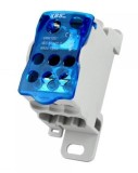 Clema de distributie pe sina 125A 1 pol cu capac intrare 1x10-35mm2 + 1x6-16mm2 si iesire 6x2.5-16mm2