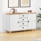 vidaXL Sideboard &#039;ASKIM&#039;Alb 133.5x40x79 cm Lemn Solid de Pin