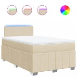 Cumpara ieftin Pat continental cu saltea, crem, 120x190 cm, textil