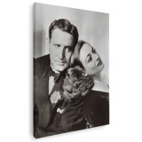Tablou Spencer Tracy si Joan Crawford, actori, alb, negru 1500 Tablou canvas pe panza CU RAMA 20x30 cm