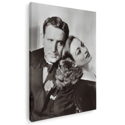Tablou Spencer Tracy si Joan Crawford, actori, alb, negru 1500 Tablou canvas pe panza CU RAMA 30x40 cm foto