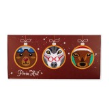 Cutie cu 3 perechi de șosete de Crăciun din bambus - Urs, Cerb, Lup