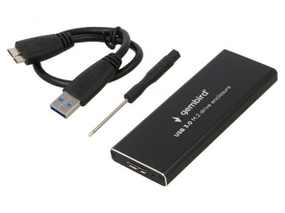 Carcasă HDD M.2 USB 3.0 Aluminiu Negru foto