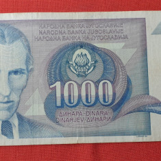1.000 Dinara anul 1991 Bancnota Una MIE dinari - Iugoslavia - Jugoslavije