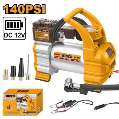 Compresor aer auto 12 v cu 1 cilindru, 10 bar - Ingco AAC1408 foto