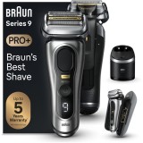 Aparat de ras electric Braun Series 9 PRO+ 9577cc, ProLift Trimmer, SensoFlex, AutoSense, Sonic Technology, 40.000 de actiuni de taiere, 5 elemente de