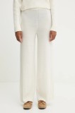 United Colors of Benetton pantaloni cu l&acirc;nă culoarea bej, lat, high waist, 102HDF00Z
