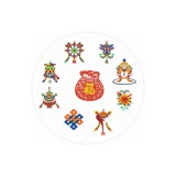 Cumpara ieftin Abtibild sticker cu cele 8 simboluri tibetane si sacul abundentei &amp;#8211; mic