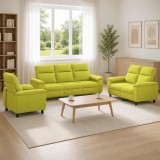 Cumpara ieftin Set de canapea 3 pcs Verde deschis Tesatura