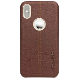 Cumpara ieftin Husa iPhone X/Xs Qialino Leather Back Case Maro