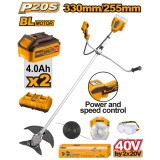 Motocoasa trimmer electric 40 v cu 2 acumulatori 4 ah - Ingco CSTLI202522