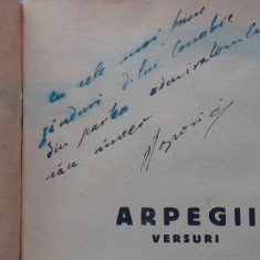 ARPEGII.VERSURI-VIRGIL POPOVICI CU DEDICATIE SI SEMNATURA -1939 R2.