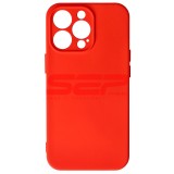 Husa Silicon iPhone 13 Pro, High Copy, Premium, Protectie Camera, Rosu